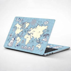 Bird Design World Map Laptop Skin - View 1
