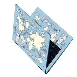 Bird Design World Map Laptop Skin - View 2