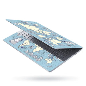 Bird Design World Map Laptop Skin - View 3