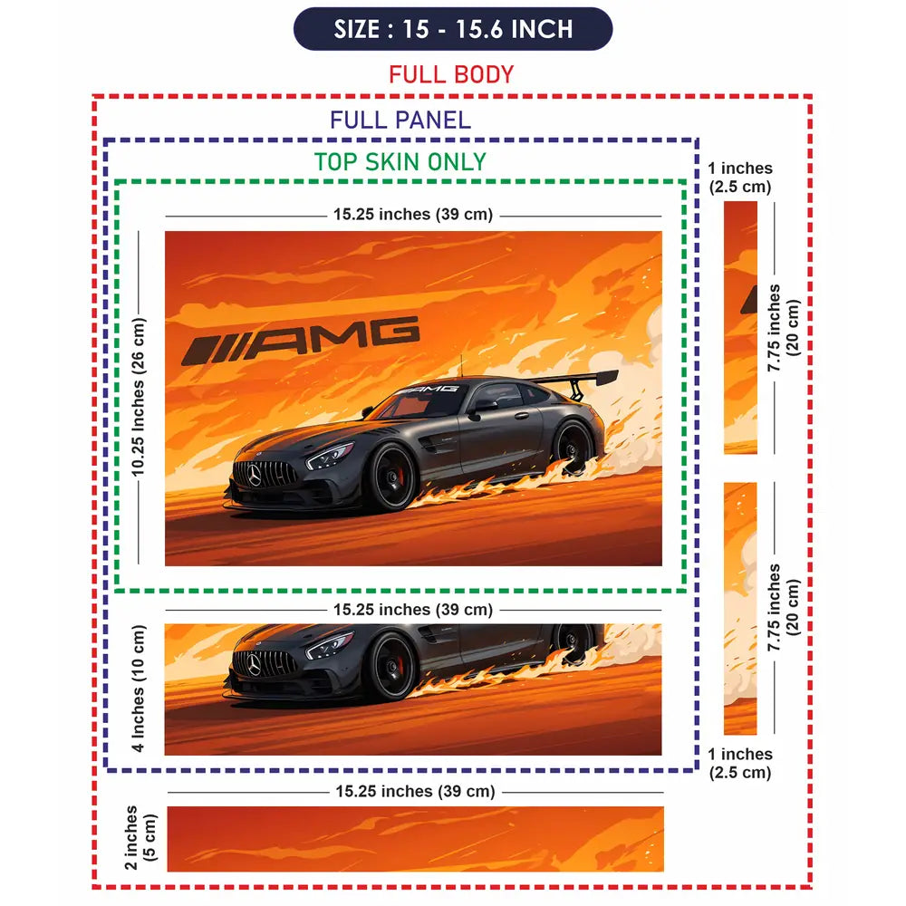 Black AMG GT Laptop Skin - View 8
