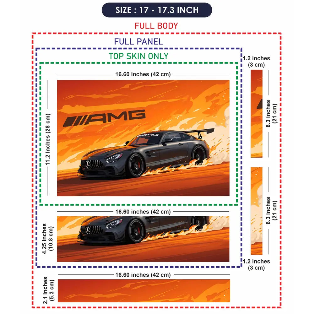 Black AMG GT Laptop Skin - View 9