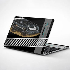 Black AMG Motorsport Race Car Laptop Skin - View 1