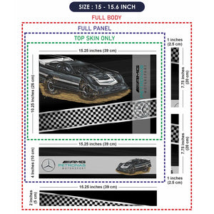Black AMG Motorsport Race Car Laptop Skin - View 8
