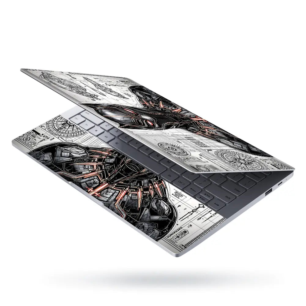 Black Panther Suit Blueprint Tech Laptop Skin - View 3
