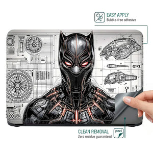 Black Panther Suit Blueprint Tech Laptop Skin - View 4