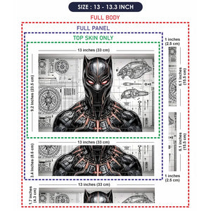 Black Panther Suit Blueprint Tech Laptop Skin - View 6