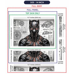 Black Panther Suit Blueprint Tech Laptop Skin - View 7