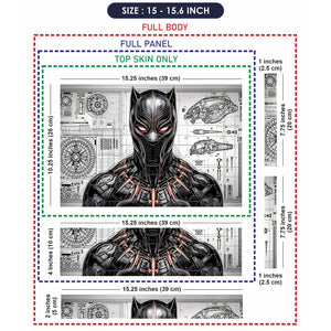 Black Panther Suit Blueprint Tech Laptop Skin - View 8