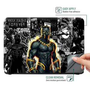 Black Panther Wakanda Comic Grunge Laptop Skin - View 4