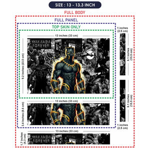 Black Panther Wakanda Comic Grunge Laptop Skin - View 6