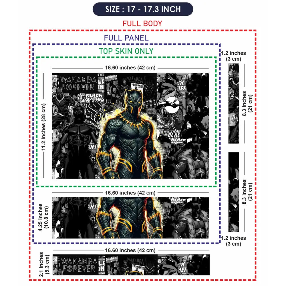 Black Panther Wakanda Comic Grunge Laptop Skin - View 9