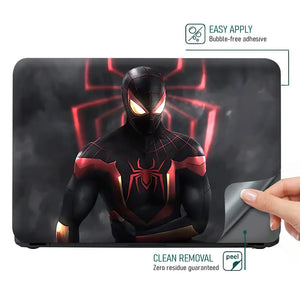 Black Spider on Black Smoke Laptop Skin - View 4