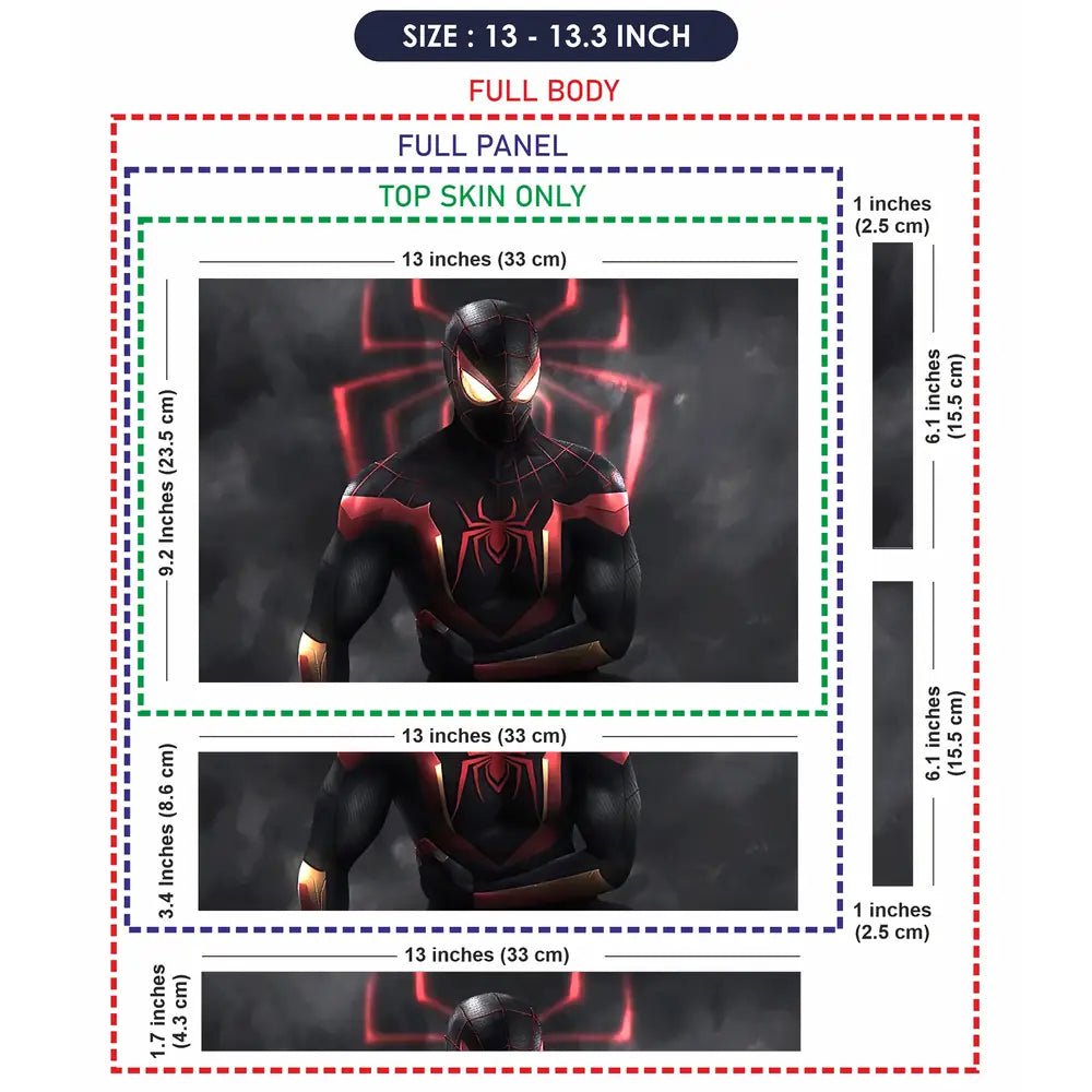 Black Spider on Black Smoke Laptop Skin - View 6