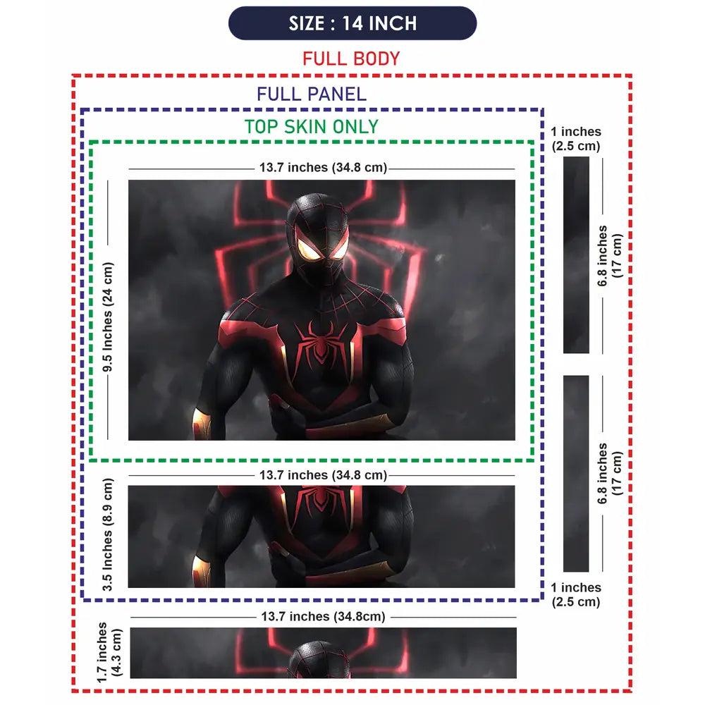 Black Spider on Black Smoke Laptop Skin - View 7