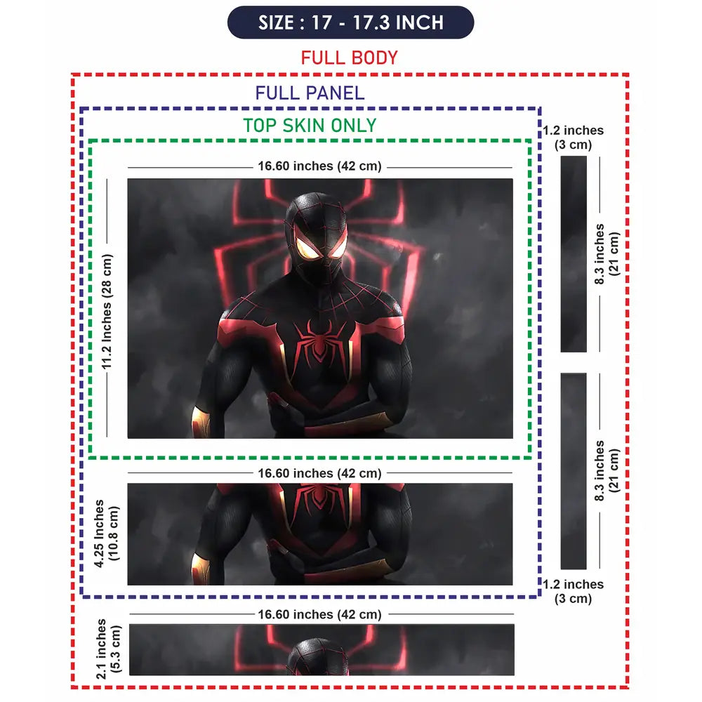 Black Spider on Black Smoke Laptop Skin - View 9