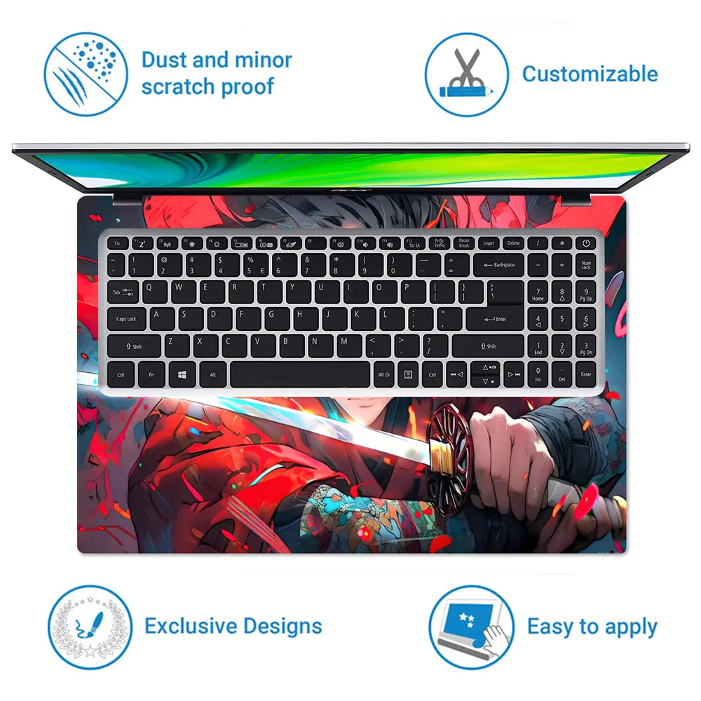 Blade of the Anime Samurai Laptop Skin - View 5