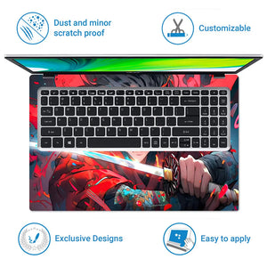 Blade of the Anime Samurai Laptop Skin - View 5