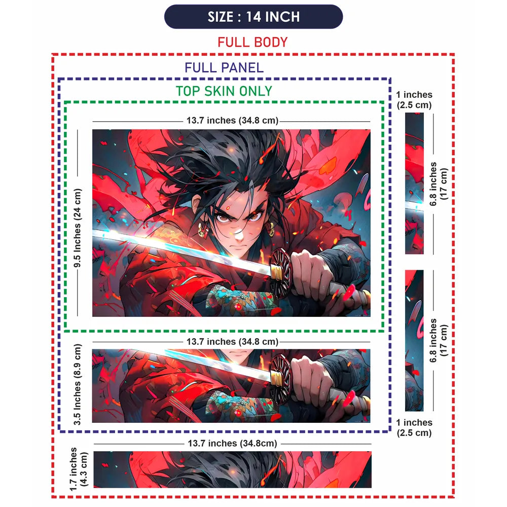 Blade of the Anime Samurai Laptop Skin - View 7