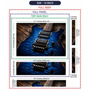 Blue Ibanez Quilted Guitar Wood Laptop Skin - View 7