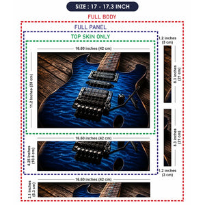 Blue Ibanez Quilted Guitar Wood Laptop Skin - View 9
