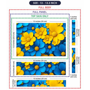 Blue Yellow Daisies Cluster Laptop Skin - View 6