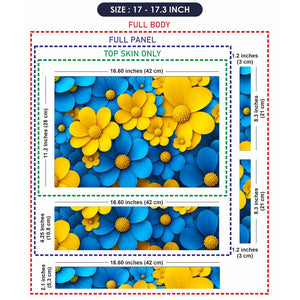 Blue Yellow Daisies Cluster Laptop Skin - View 9