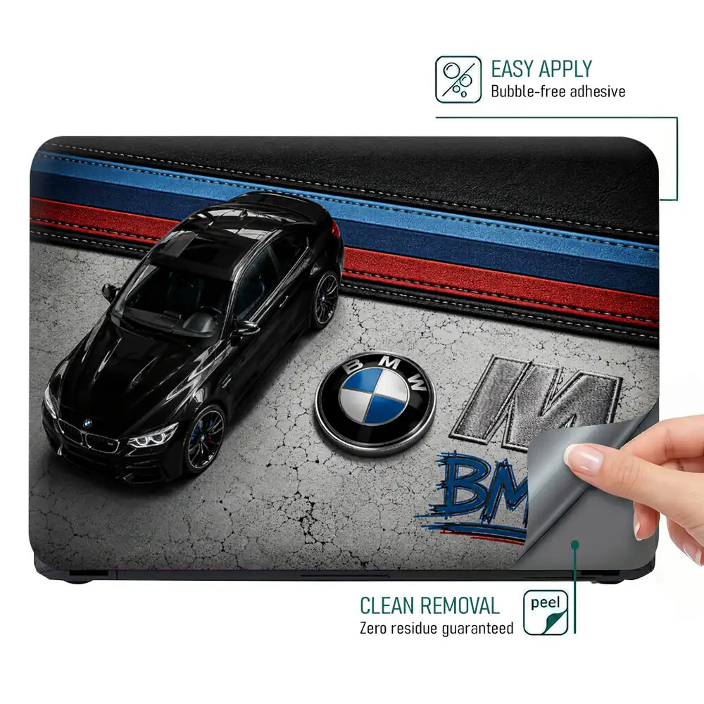 BMW M Black Top View Garage Laptop Skin - View 4