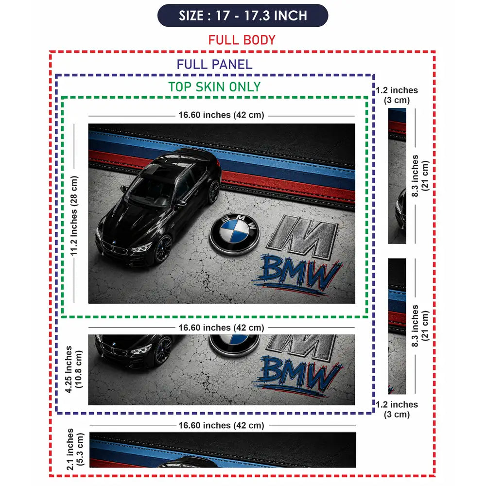 BMW M Black Top View Garage Laptop Skin - View 9