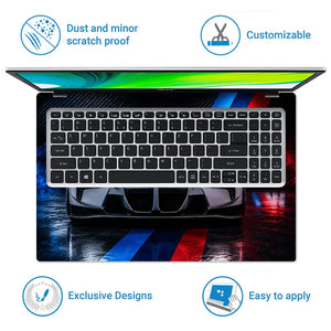 BMW M Motorsport Race Car Front Laptop Skin - View 5