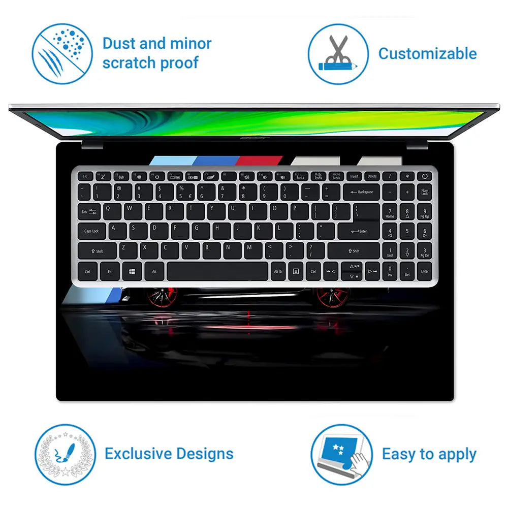 BMW M Performance Black Laptop Skin - View 5