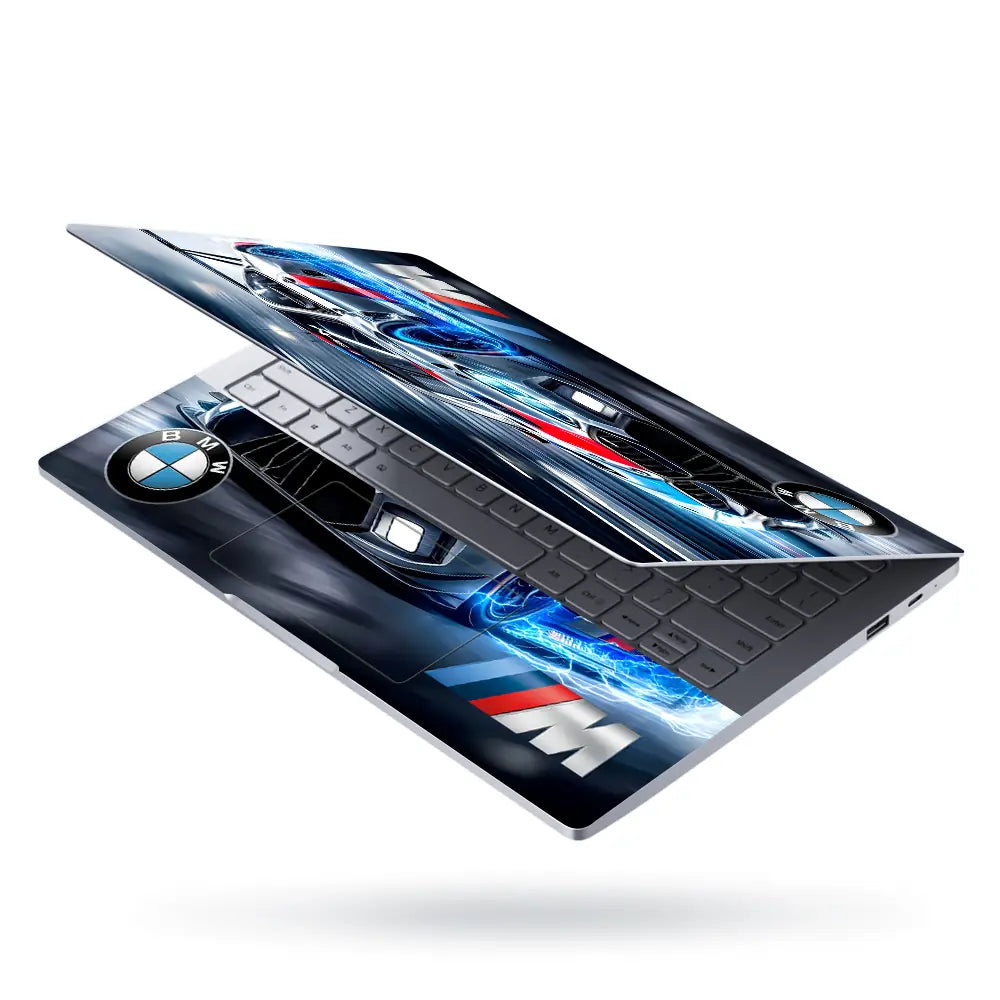 BMW M Series Racing Car Illustration Laptop Skin - View 3