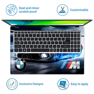 BMW M Series Racing Car Illustration Laptop Skin - View 5