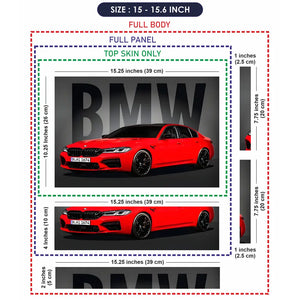 BMW M Series Red Sedan Laptop Skin - View 8
