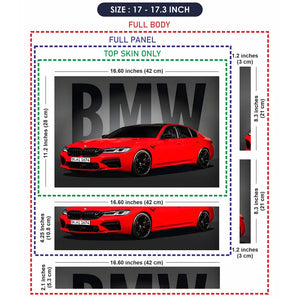 BMW M Series Red Sedan Laptop Skin - View 9
