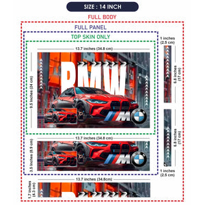 BMW M Series Red Sports Car with Urban Street Background Laptop Skin - View 7