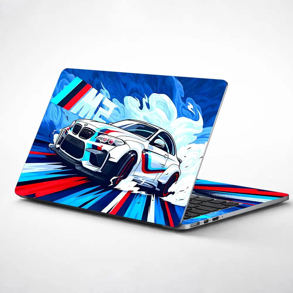 BMW M Sport White Splash Laptop Skin - View 1