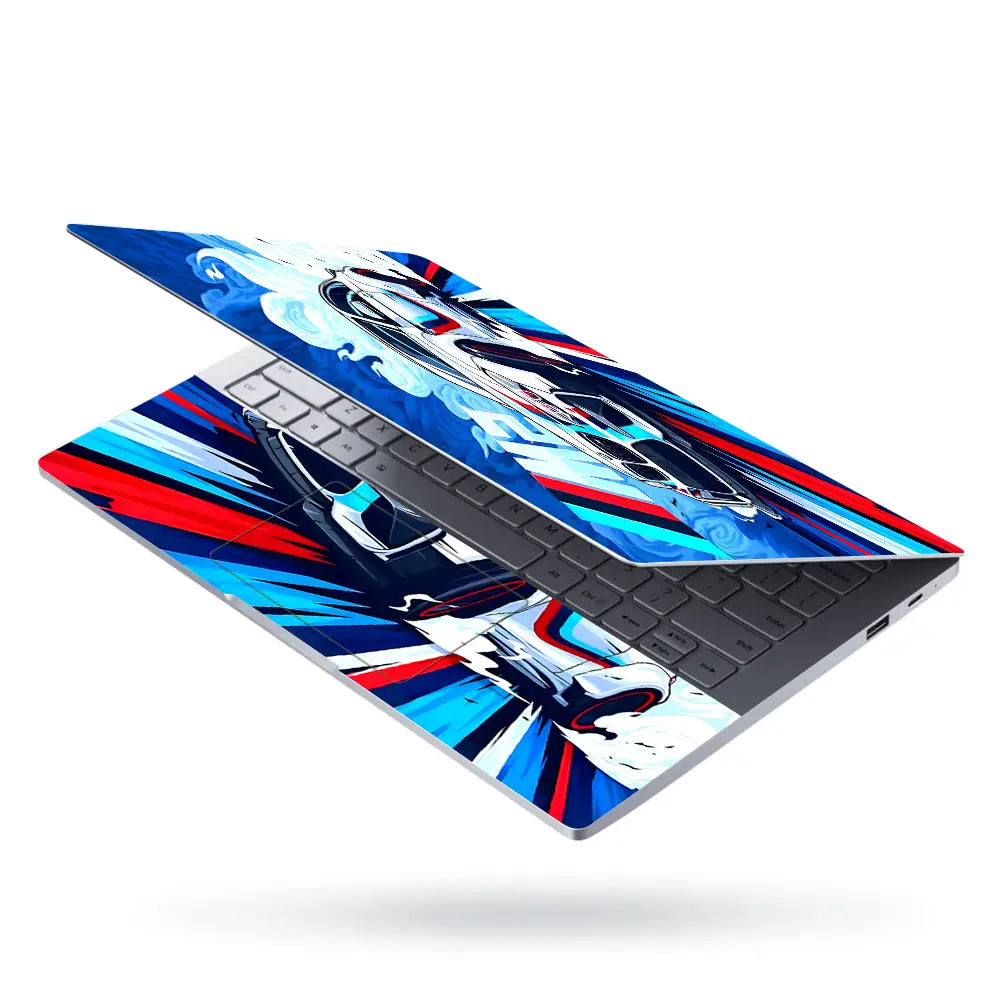 BMW M Sport White Splash Laptop Skin - View 3