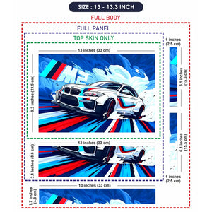 BMW M Sport White Splash Laptop Skin - View 6