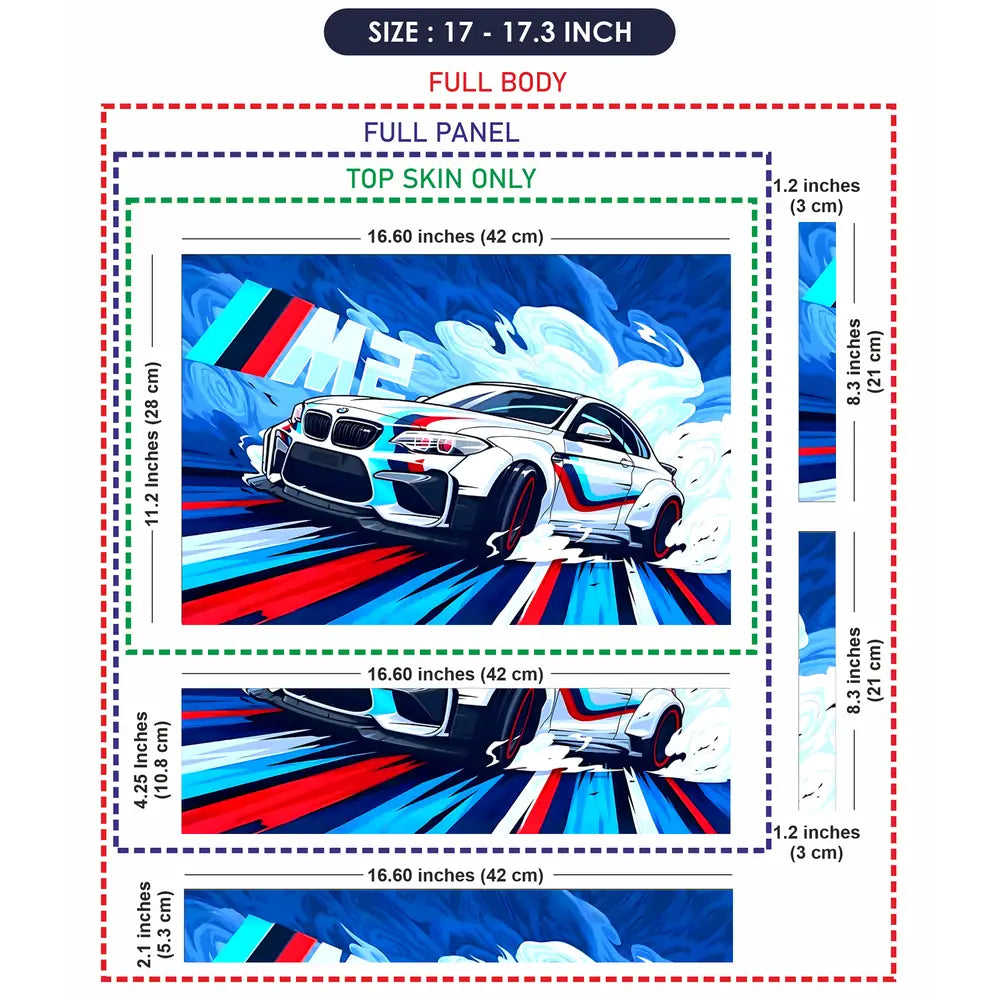 BMW M Sport White Splash Laptop Skin - View 9