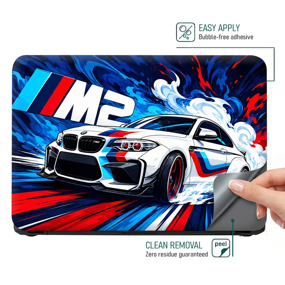 BMW M2 Comic Art Drift Laptop Skin - View 4