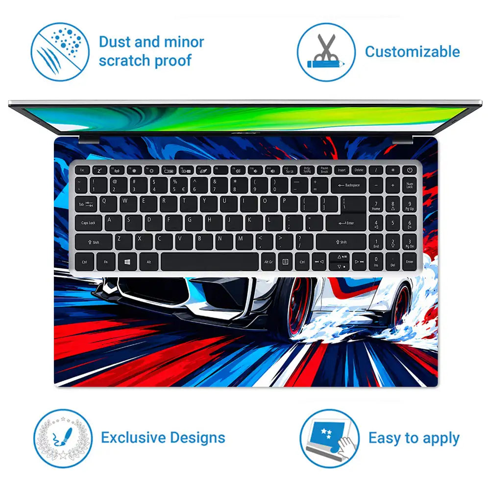 BMW M2 Comic Art Drift Laptop Skin - View 5