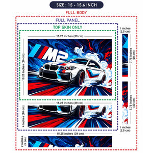 BMW M2 Comic Art Drift Laptop Skin - View 8