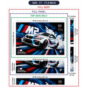 BMW M2 Comic Art Front Drift Laptop Skin - View 9