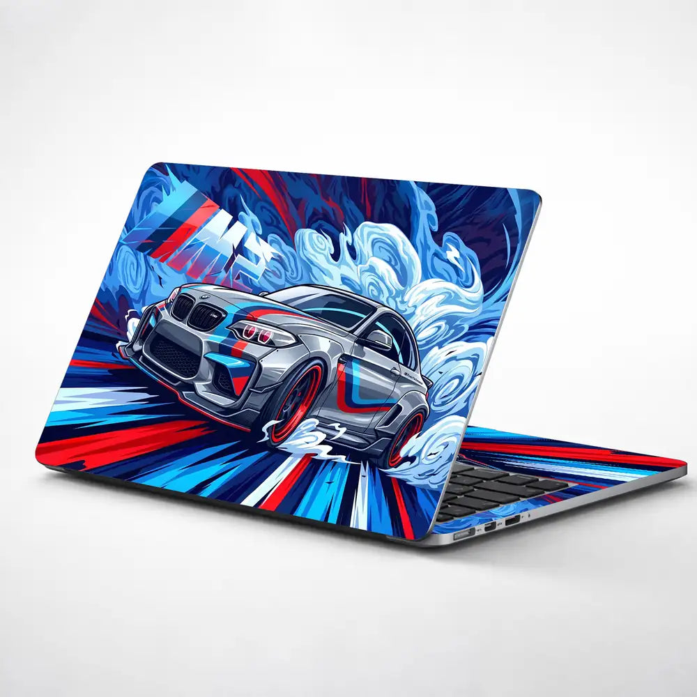 BMW M2 Comic Art Grey Swirl Laptop Skin - View 1