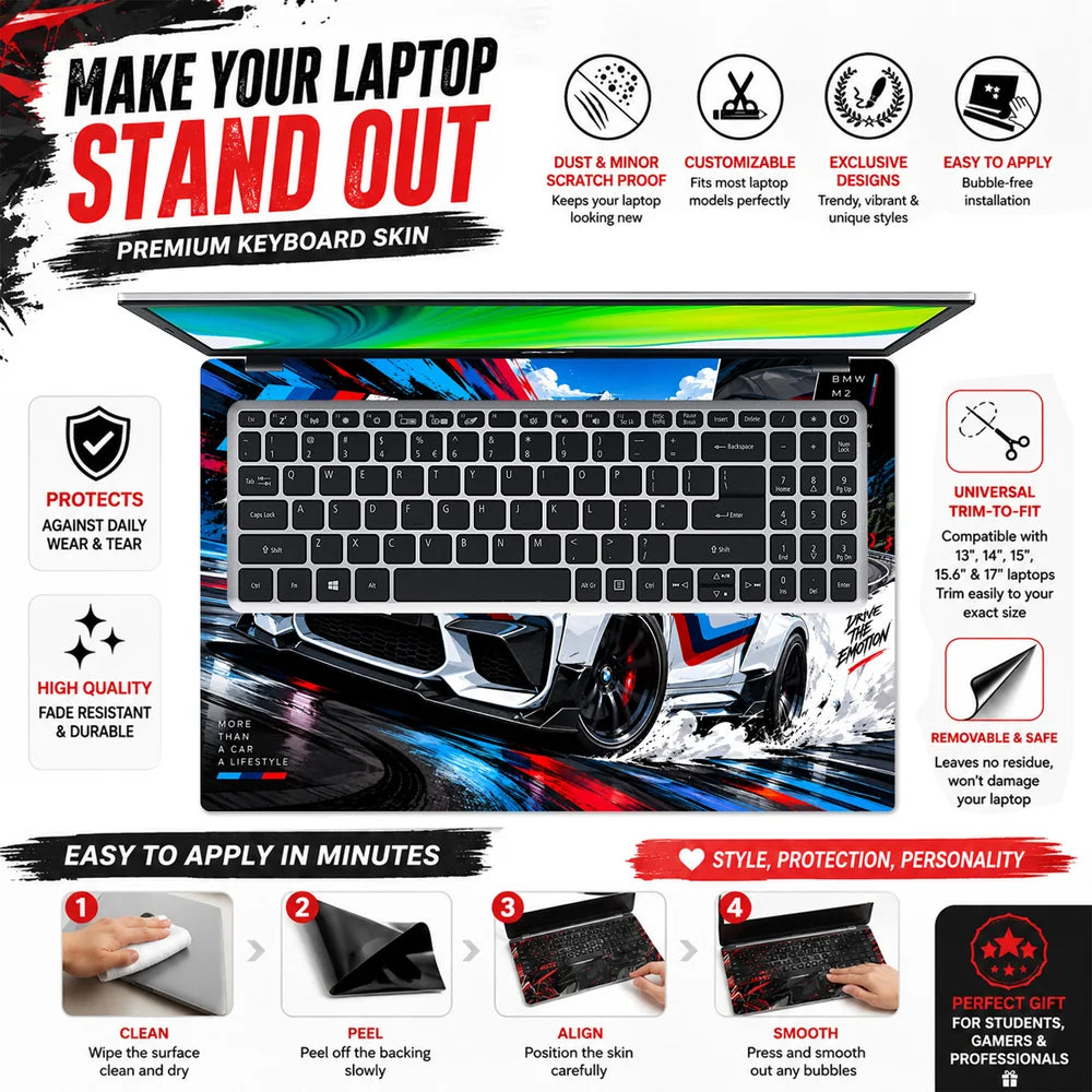 BMW M2 Drift Born Different Laptop Skin - View 5