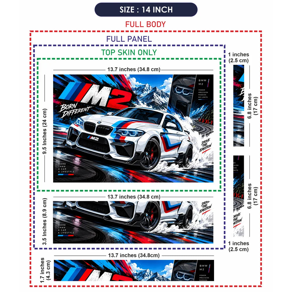 BMW M2 Drift Born Different Laptop Skin - View 7