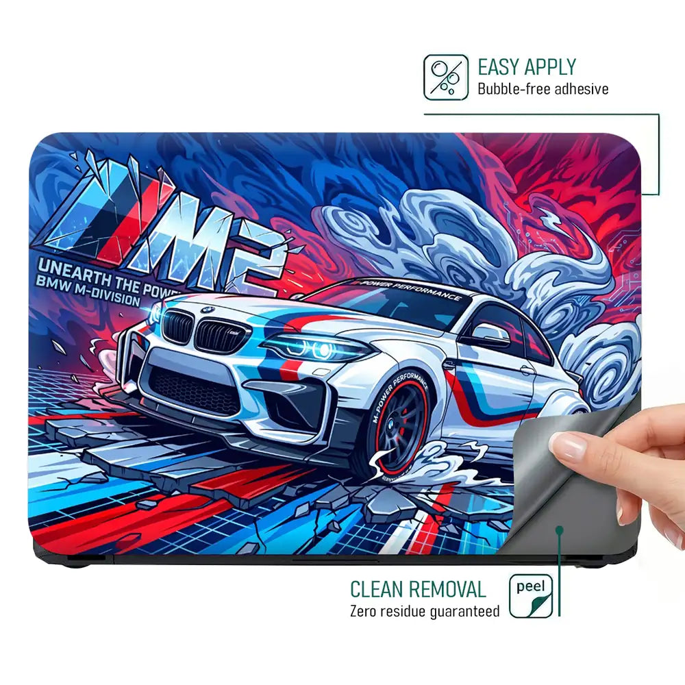 BMW M2 Pop Art Exploding Colors Laptop Skin - View 4