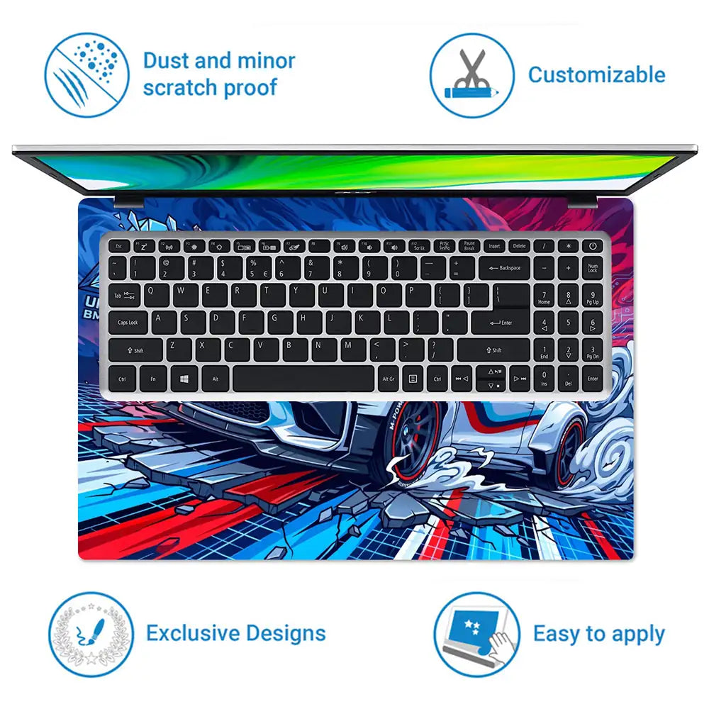 BMW M2 Pop Art Exploding Colors Laptop Skin - View 5