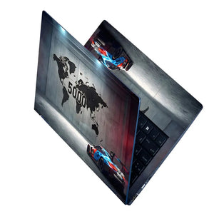 BMW M4 GT3 5000 World Map Front Laptop Skin - View 2