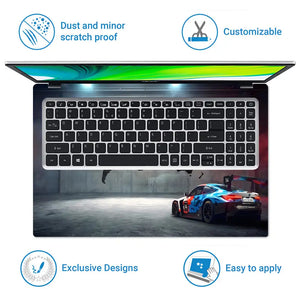 BMW M4 GT3 5000 World Map Front Laptop Skin - View 5